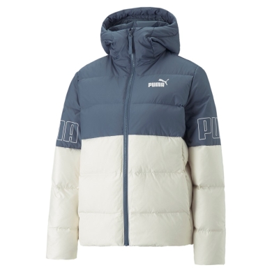 Puma Down Winter Jacket Power Hooded Down Puffer blue/white Women